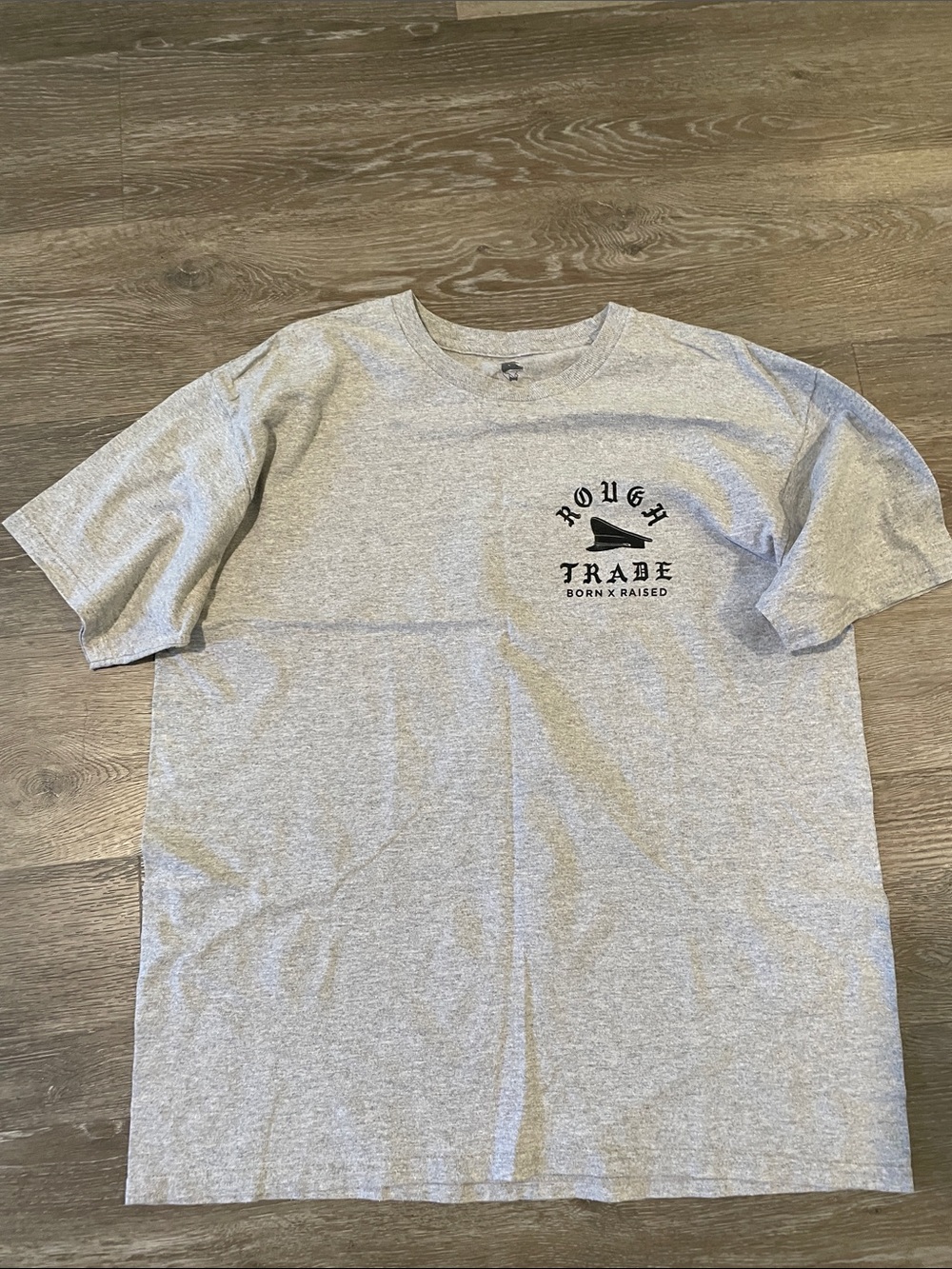 BORN X RAISED Heather Gray Chest Logo Tee